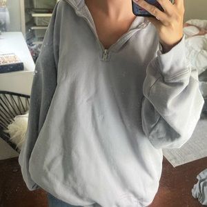 Brandy Melville light blue quarter zip sweatshirt